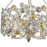 Silver Three Light Metal and Crystals Dimmable Chandelier With Silver Shades - Homeroots - Flyclothing LLC