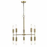 Brass Candle Style Ten Light Metal Dimmable Chandelier - Homeroots - Flyclothing LLC