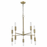 Brass Candle Style Ten Light Metal Dimmable Chandelier - Homeroots - Flyclothing LLC