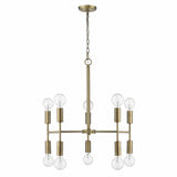 Brass Candle Style Ten Light Metal Dimmable Chandelier - Homeroots - Flyclothing LLC