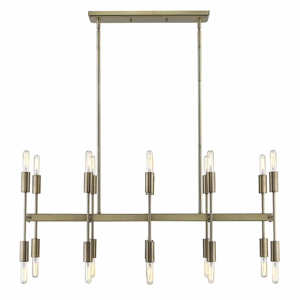 Perret 20-Light Aged Brass Island Pendant - Homeroots - Flyclothing LLC