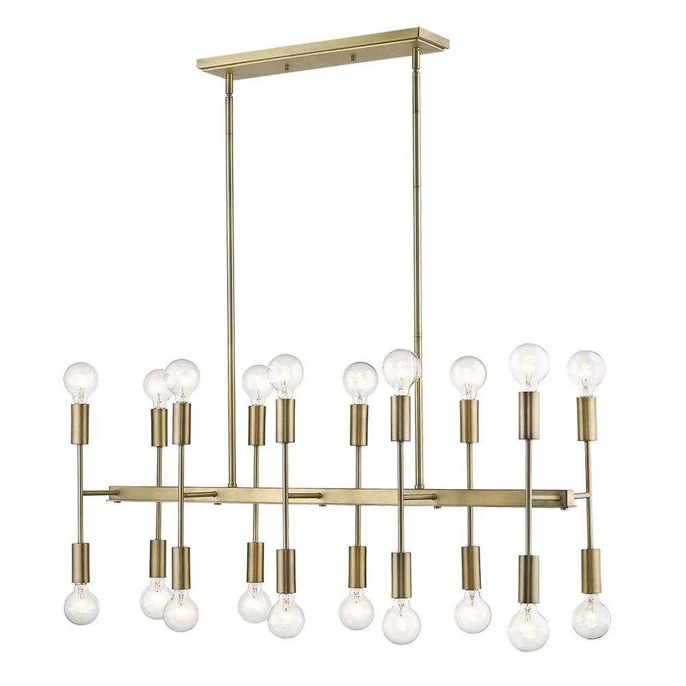 Perret 20-Light Aged Brass Island Pendant - Homeroots - Flyclothing LLC