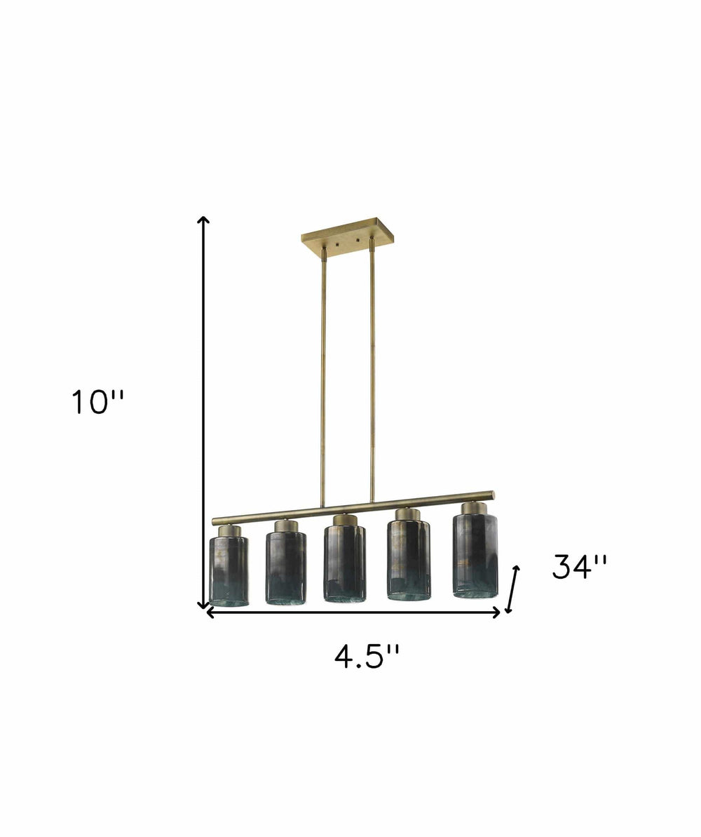 Monet 5-Light Brass Pendant - Homeroots - Flyclothing LLC