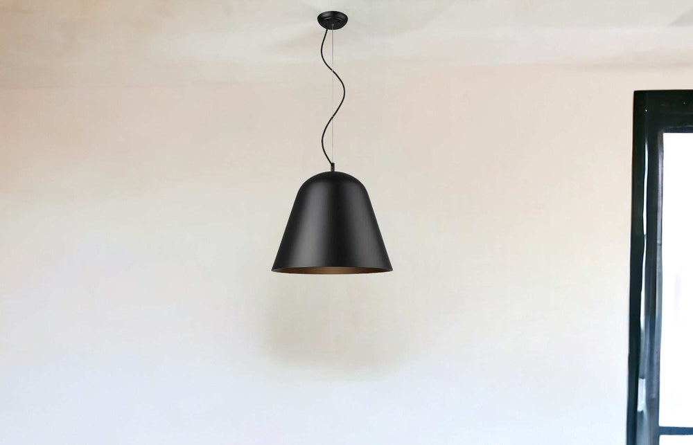 Knell 1-Light Matte Black Pendant - Homeroots - Flyclothing LLC