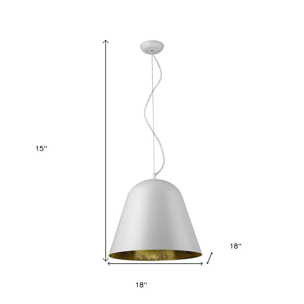Knell 1-Light White Pendant - Homeroots - Flyclothing LLC