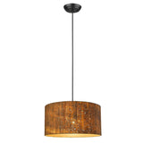 Matte Black Cork Shade Modern One Light Hanging Pendent Lamp - Homeroots - Flyclothing LLC