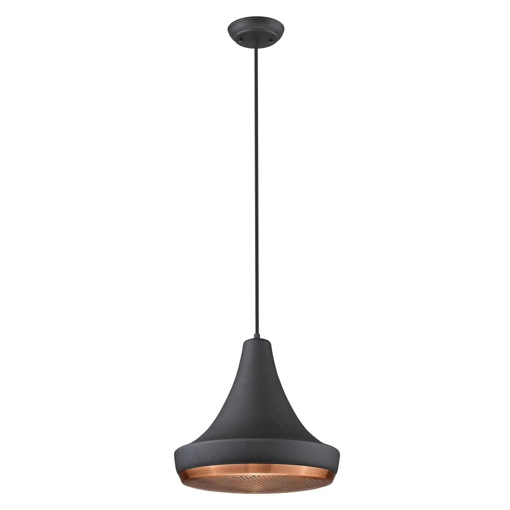 Tholos 1-Light Matte Black Pendant - Homeroots - Flyclothing LLC