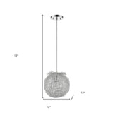 Distratto 1-Light Polished Chrome Pendant Enmeshed Aluminum Wire Shade (12") - Homeroots - Flyclothing LLC