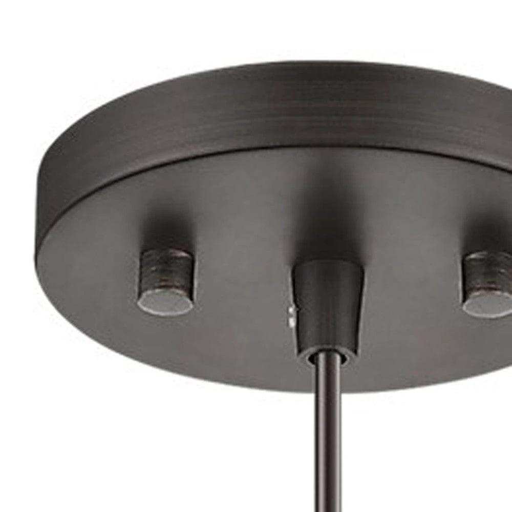 Glass and Bronze Mesh Shade Hanging Light - Homeroots - Flyclothing LLC