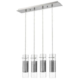 Scope 4-Light Brushed Nickel Pendant Double Glass and Mesh Shades - Homeroots - Flyclothing LLC