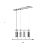 Scope 4-Light Brushed Nickel Pendant Double Glass and Mesh Shades - Homeroots - Flyclothing LLC