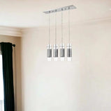 Scope 4-Light Brushed Nickel Pendant Double Glass and Mesh Shades - Homeroots - Flyclothing LLC
