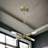 Gold Four Light Metal Dimmable Chandelier - Homeroots - Flyclothing LLC