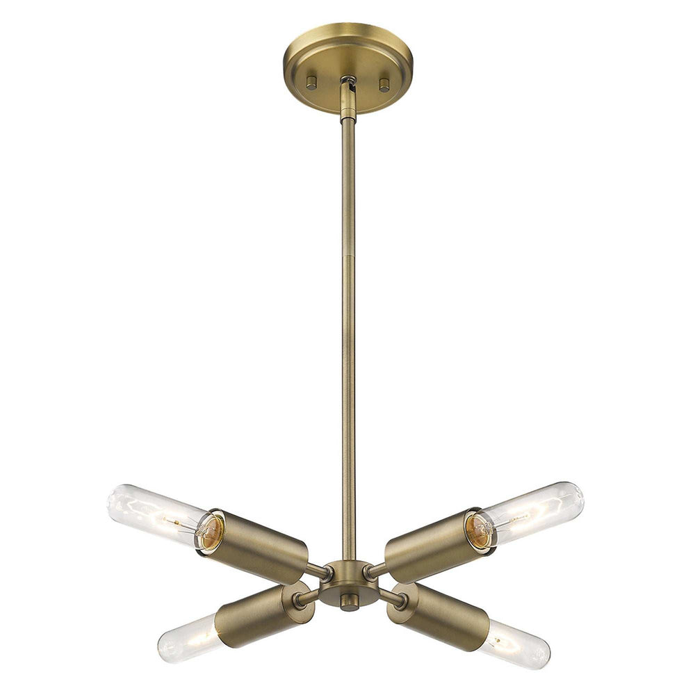 Gold Four Light Metal Dimmable Chandelier - Homeroots - Flyclothing LLC