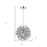 Mingle 1-Light Polished Chrome Pendant With Faceted Chrome Aluminum Wire Shade - Homeroots - Flyclothing LLC