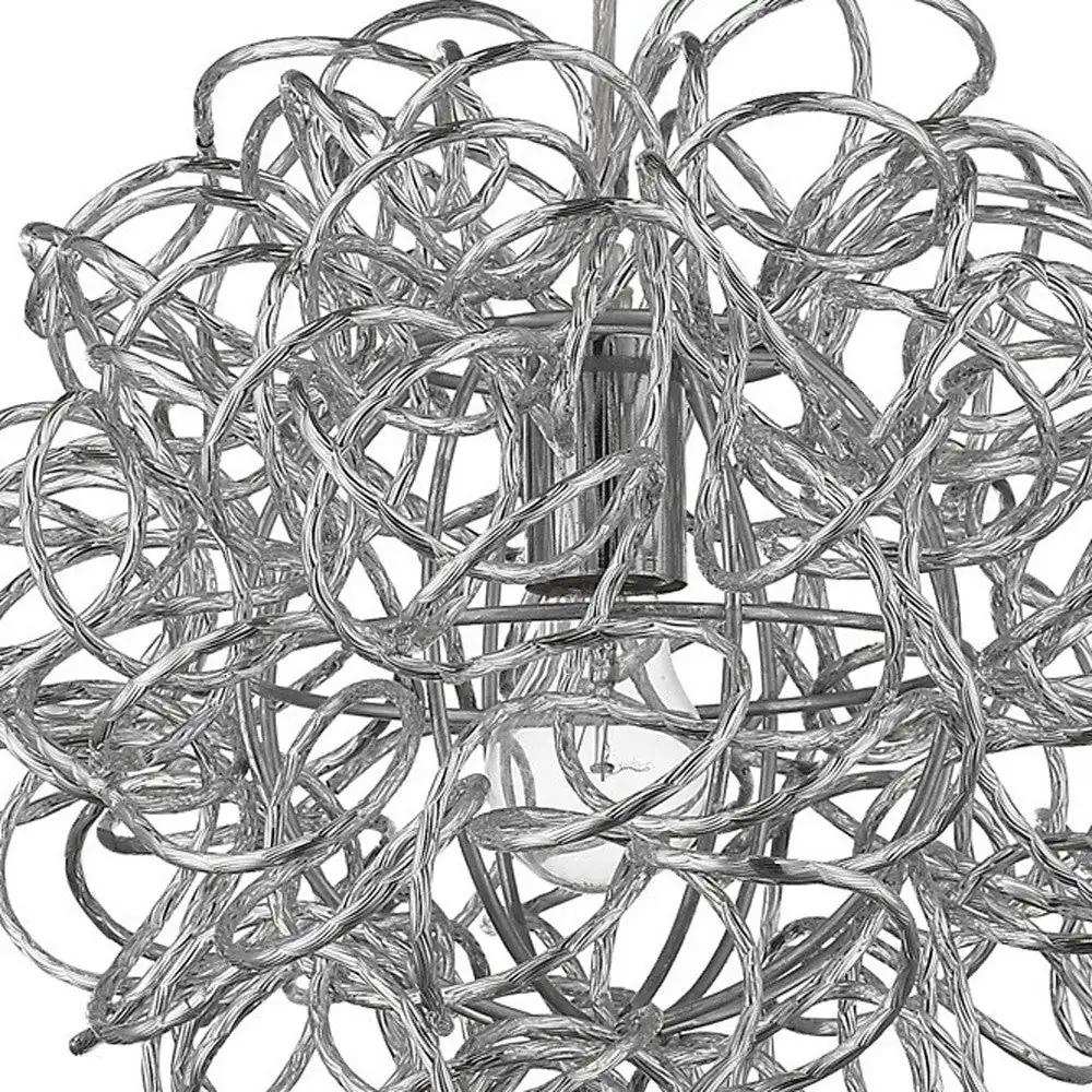 Mingle 1-Light Polished Chrome Pendant With Faceted Chrome Aluminum Wire Shade - Homeroots - Flyclothing LLC