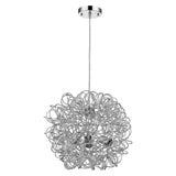 Mingle 3-Light Polished Chrome Pendant With Faceted Chrome Aluminum Wire Shade - Homeroots - Flyclothing LLC