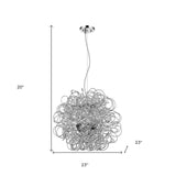 Mingle 4-Light Polished Chrome Pendant With Faceted Chrome Aluminum Wire Shade - Homeroots - Flyclothing LLC