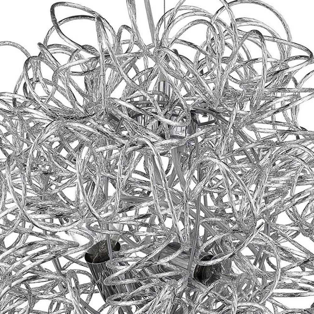 Mingle 4-Light Polished Chrome Pendant With Faceted Chrome Aluminum Wire Shade - Homeroots - Flyclothing LLC