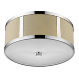 Butler 2-Light Polished Chrome Pendant With Coarse Cream Linen Shade And Opal Acrylic Diffuser - Homeroots - Flyclothing LLC