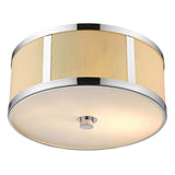 Butler 2-Light Polished Chrome Pendant With Coarse Cream Linen Shade And Opal Acrylic Diffuser - Homeroots - Flyclothing LLC