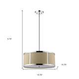Butler 2-Light Polished Chrome Pendant With Coarse Cream Linen Shade And Opal Acrylic Diffuser - Homeroots - Flyclothing LLC