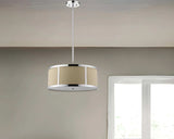 Butler 2-Light Polished Chrome Pendant With Coarse Cream Linen Shade And Opal Acrylic Diffuser - Homeroots - Flyclothing LLC