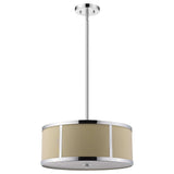 Butler 3-Light Polished Chrome Pendant With Coarse Cream Linen Shade And Opal Acrylic Diffuser - Homeroots - Flyclothing LLC