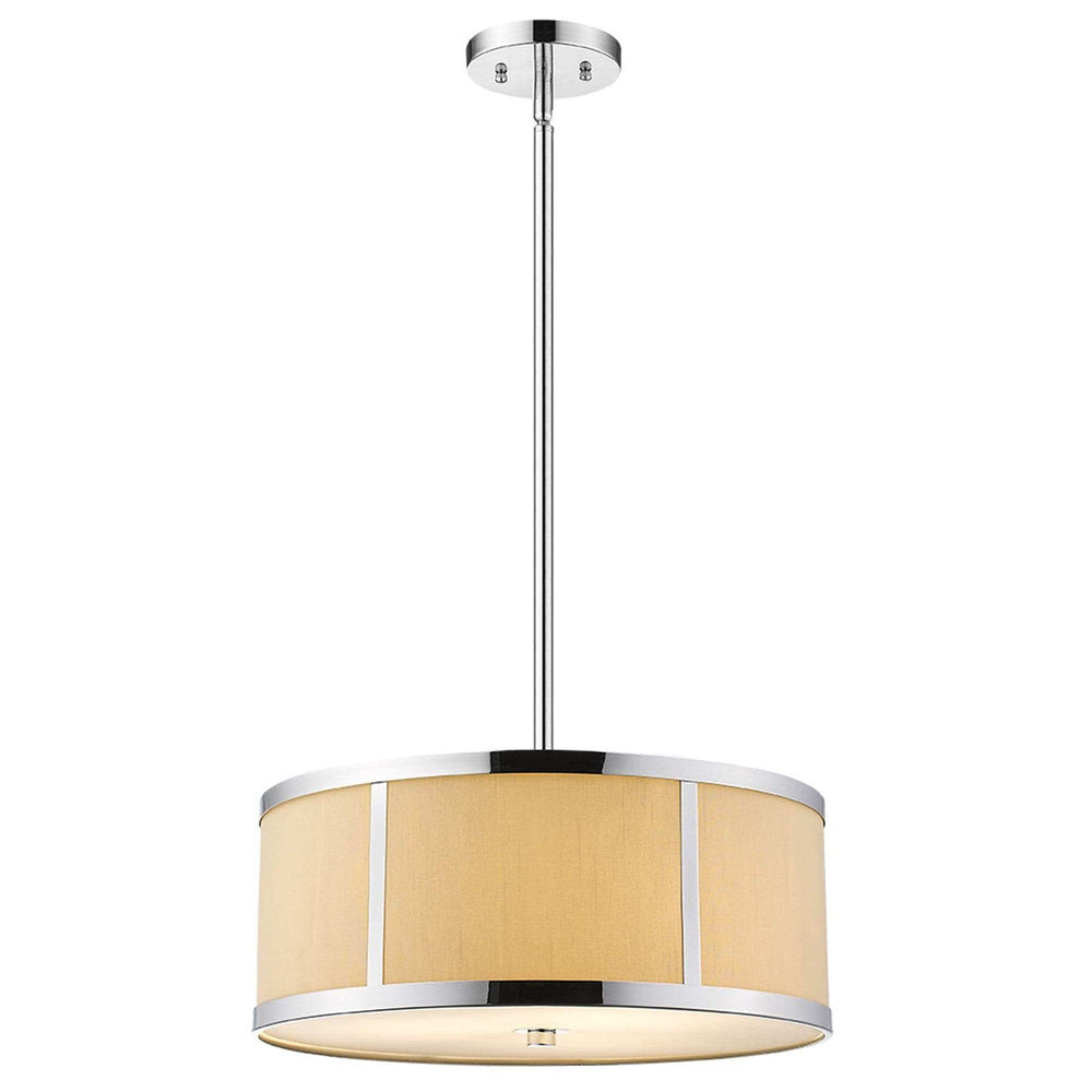 Butler 3-Light Polished Chrome Pendant With Coarse Cream Linen Shade And Opal Acrylic Diffuser - Homeroots - Flyclothing LLC