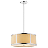 Butler 3-Light Polished Chrome Pendant With Coarse Cream Linen Shade And Opal Acrylic Diffuser - Homeroots - Flyclothing LLC