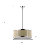 Butler 3-Light Polished Chrome Pendant With Coarse Cream Linen Shade And Opal Acrylic Diffuser - Homeroots - Flyclothing LLC