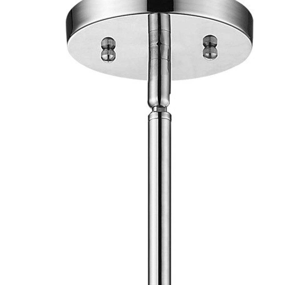 Zoom 1-Light Polished Stainless Steel Pendant With Seeded Acrylic Accents - Homeroots - Flyclothing LLC