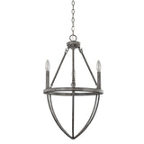 Ash Gray Candle Style Three Light Metal Dimmable Chandelier - Homeroots - Flyclothing LLC