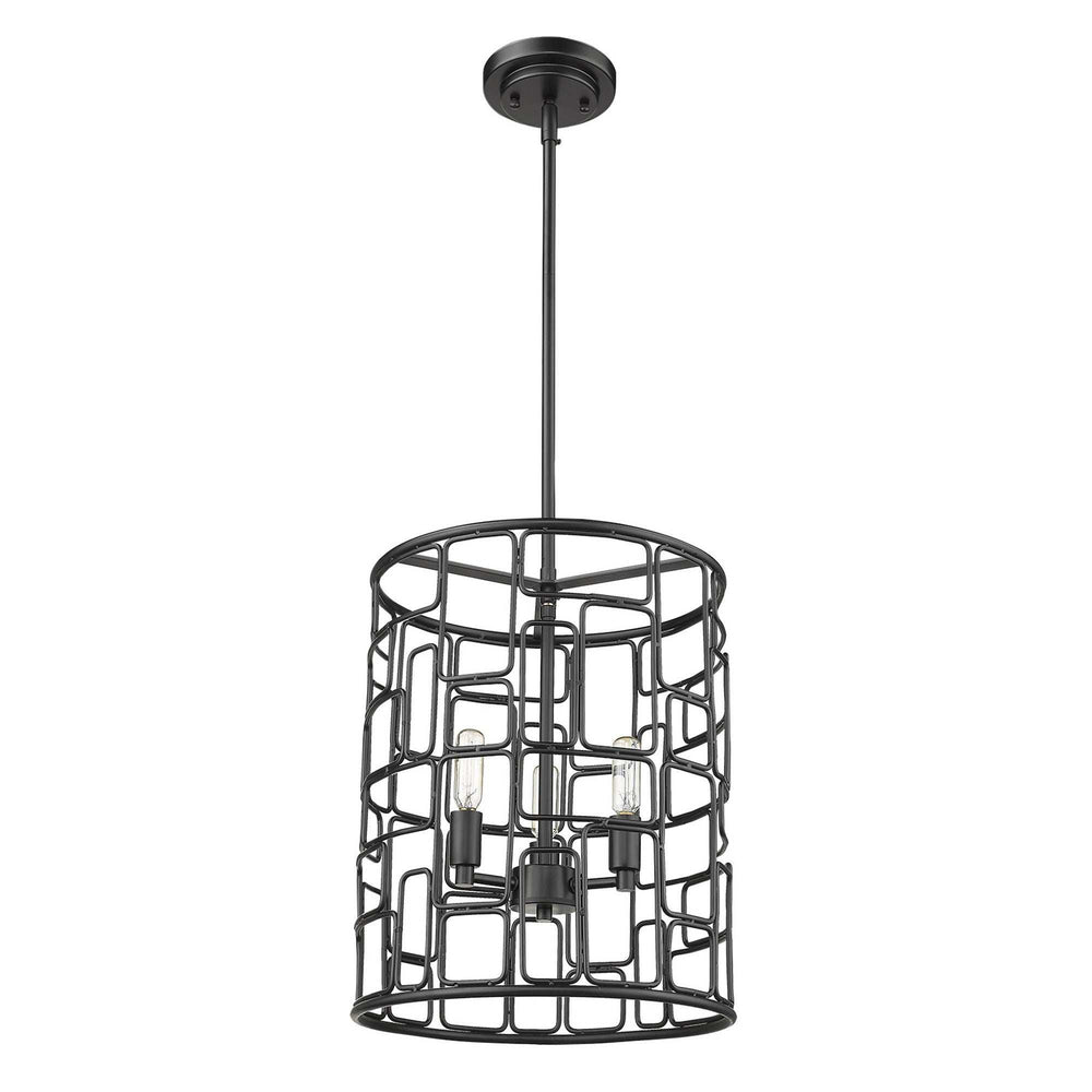 Amoret 3-Light Matte Black Convertible Pendant - Homeroots - Flyclothing LLC