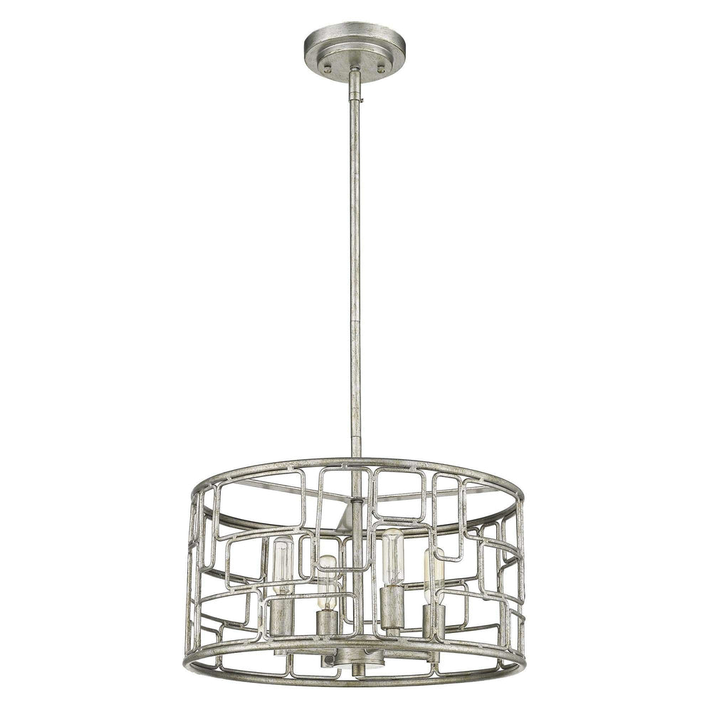 Amoret 4-Light Antique Silver Convertible Pendant - Homeroots - Flyclothing LLC