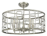 Amoret 5-Light Antique Silver Convertible Pendant - Homeroots - Flyclothing LLC