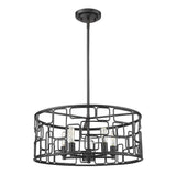 Amoret 5-Light Matte Black Convertible Pendant - Homeroots - Flyclothing LLC