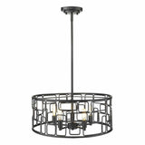 Amoret 5-Light Matte Black Convertible Pendant - Homeroots - Flyclothing LLC