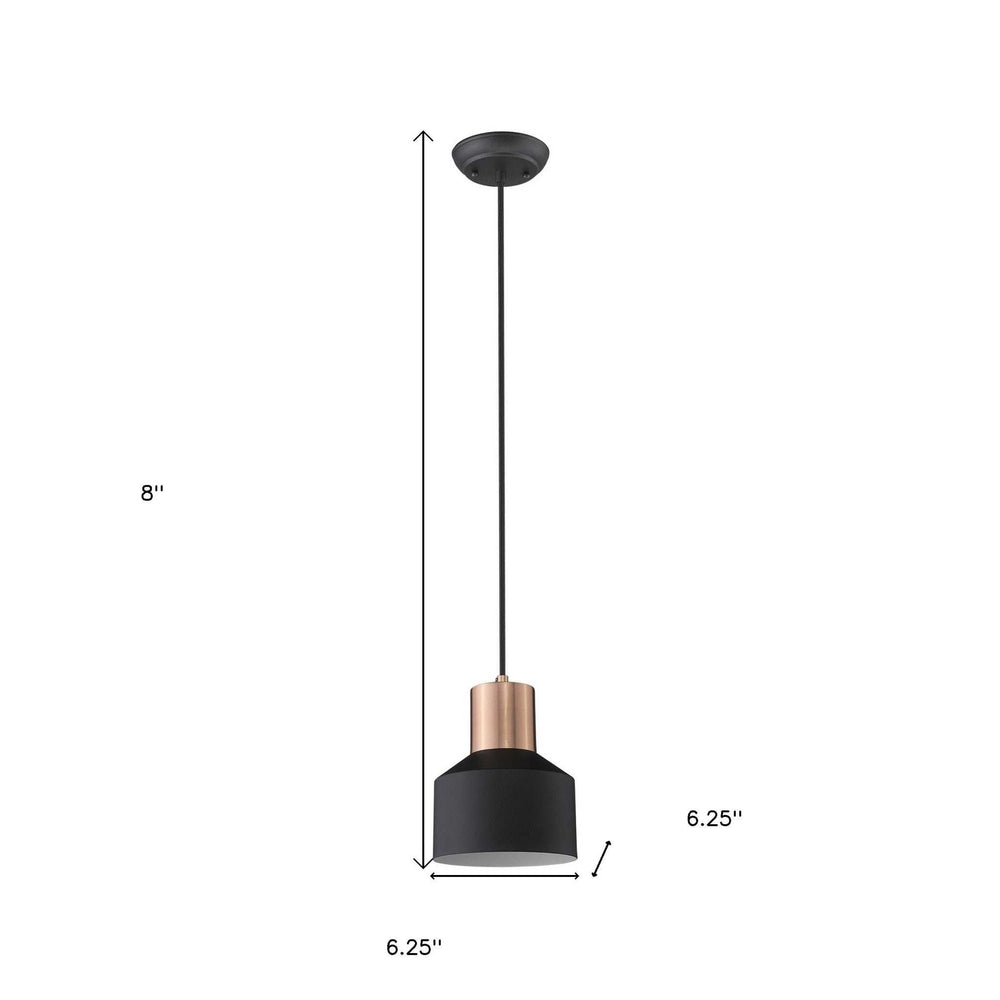 Matte Black and Rose Gold Pendant Hanging Light - Homeroots - Flyclothing LLC