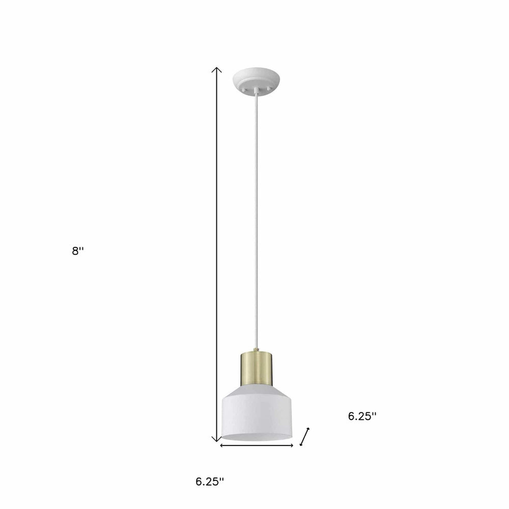 White and Gold Pendant Hanging Light - Homeroots - Flyclothing LLC