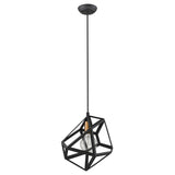Hedron 1-Light Matte Black Pendant - Homeroots - Flyclothing LLC