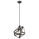 Hedron 1-Light Matte Black Pendant - Homeroots - Flyclothing LLC
