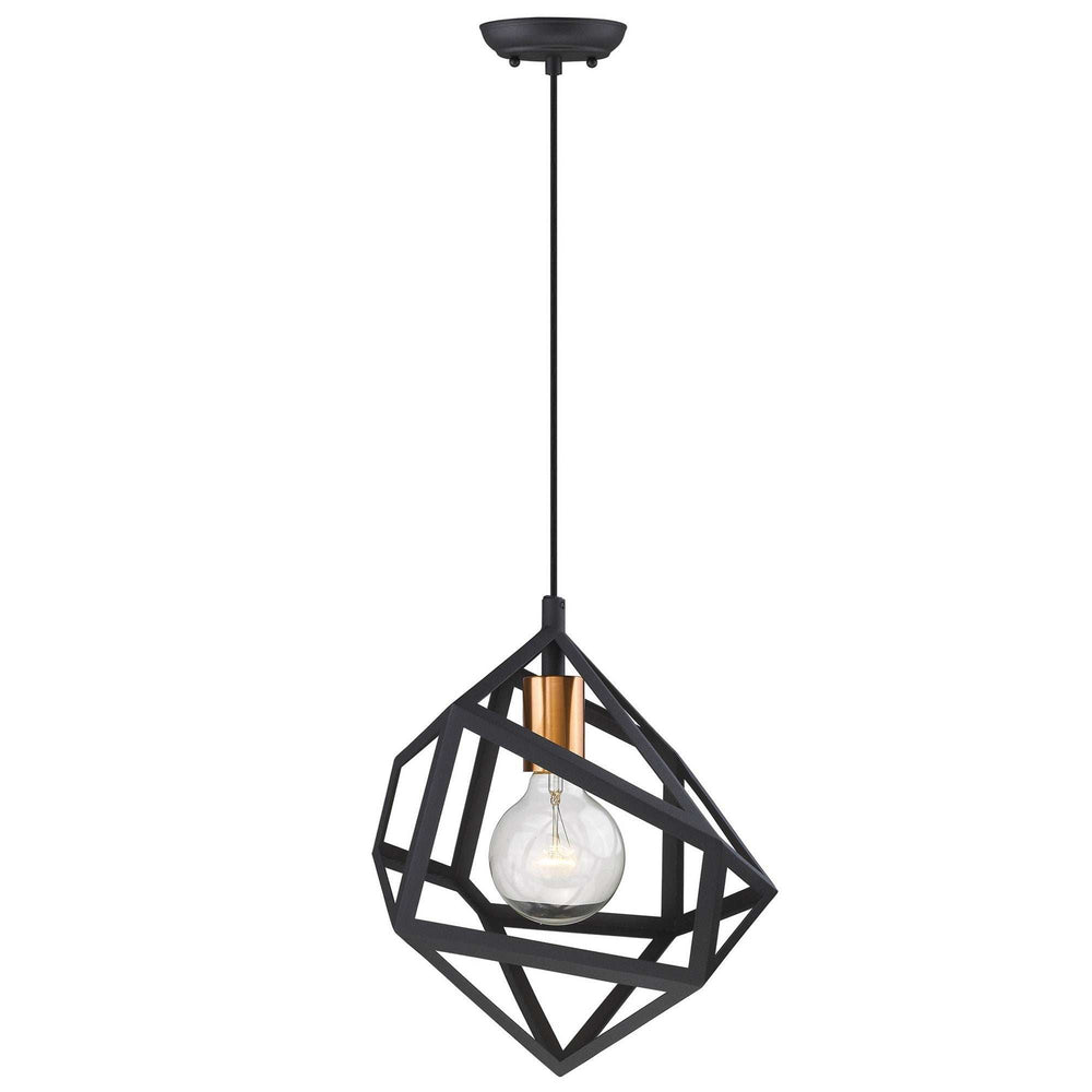 Hedron 1-Light Matte Black Pendant - Homeroots - Flyclothing LLC