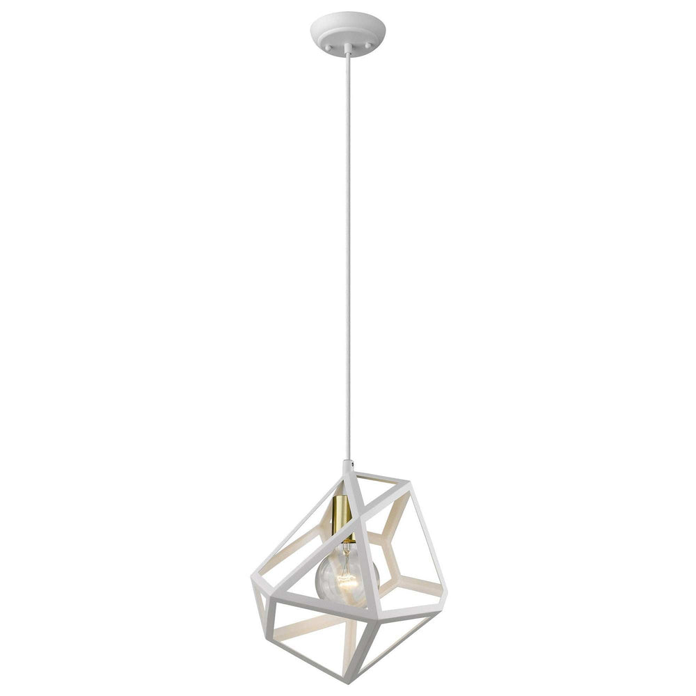 Hedron 1-Light White Pendant - Homeroots - Flyclothing LLC