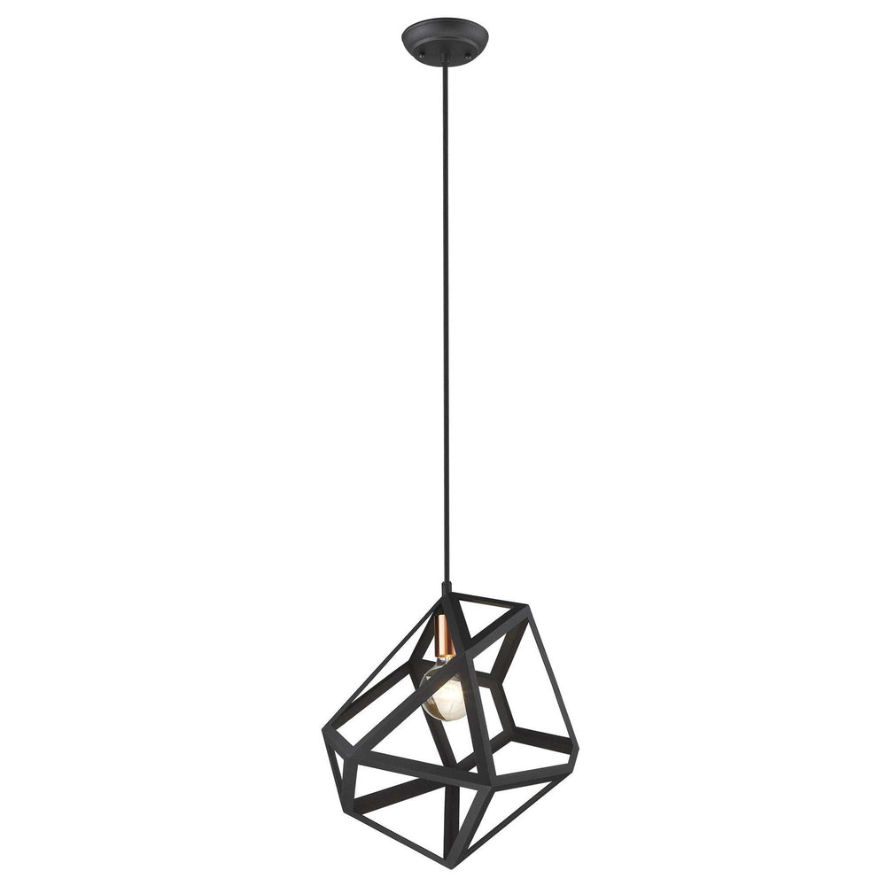 Hedron 1-Light Matte Black Pendant - Homeroots - Flyclothing LLC