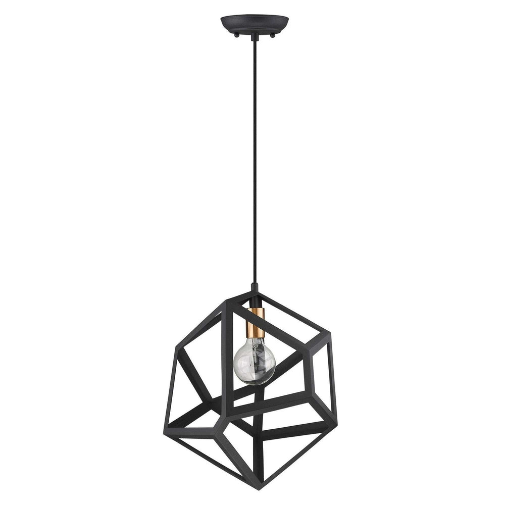 Hedron 1-Light Matte Black Pendant - Homeroots - Flyclothing LLC