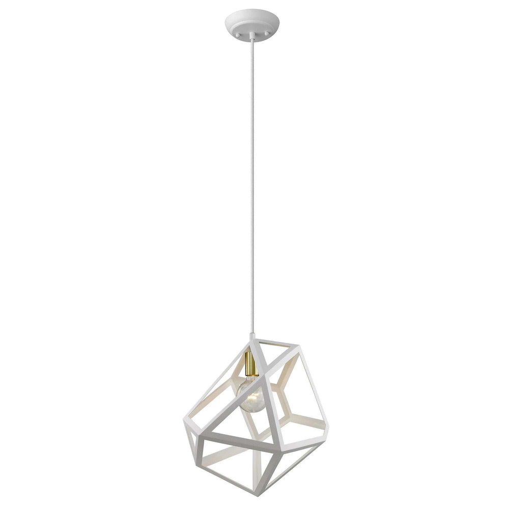 Hedron 1-Light White Pendant - Homeroots - Flyclothing LLC