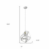 Hedron 1-Light White Pendant - Homeroots - Flyclothing LLC