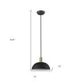 Ingo 1-Light Matte Black Pendant - Homeroots - Flyclothing LLC
