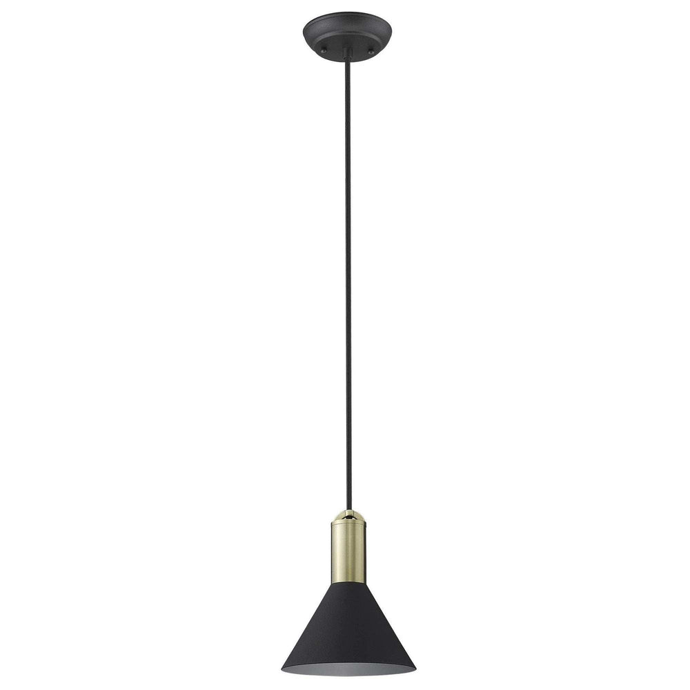 Matte Black and Gold Conical Pendant Hanging Light - Homeroots - Flyclothing LLC